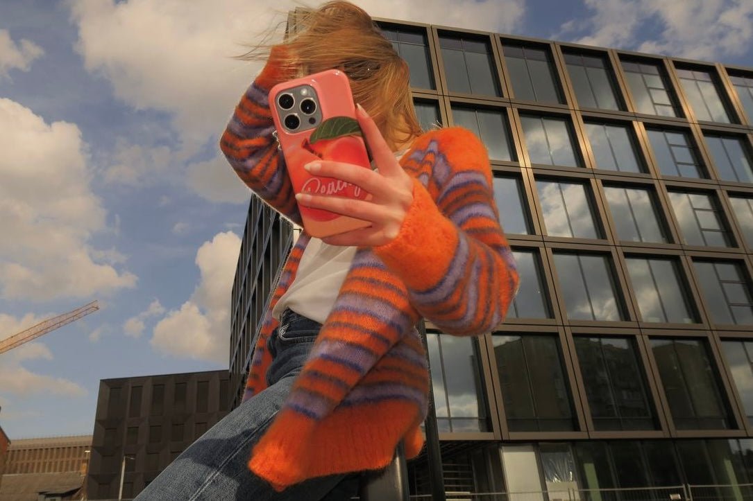 Striped Brushed Mohair Cardigan